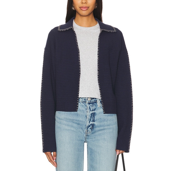 Osis Studio 'Cecile' Blue Viscose Jacket Size S - Picture 1 of 4